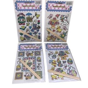 Vintage Made in Taiwan Easter Rub-ons designs 4 packs all different